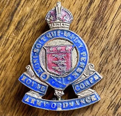 £2.45 • Buy Royal Army Ordnance Corps Badge Vintage Enamel Badge Brooch Fitting 