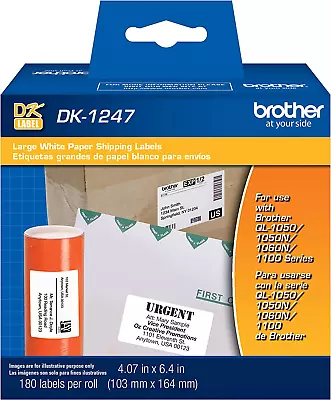 Genuine DK-1247 Die-Cut Large Shipping White Paper Labels For  QL Label Printers • $31.99