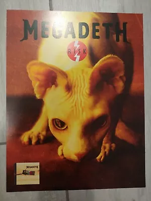 Rare Vintage 1999 Megadeth 2 Sided Risk Promo Poster Approx 9x11 Dave Mustaine • $17.99