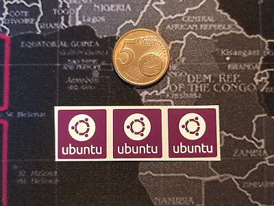 £6.60 • Buy UBUNTU Linux Purple White High Quality Sticker For Laptop Case 18 X 18mm 3 PCS