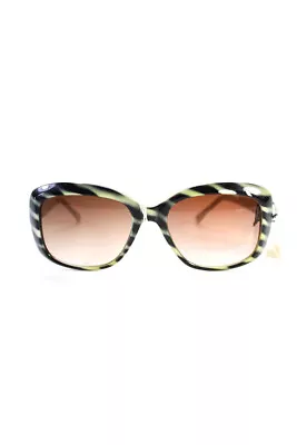 Ellen Tracy Womens ETS649 UV Square Sunglasses Black White Plastic • $42.69