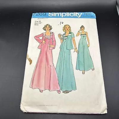 Vintage Sewing PATTERN Simplicity 7269 Misses 1973 Evening Dress • $5.99