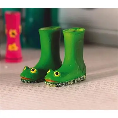 Pair Of Frog Wellies Ideal For Dolls House Or Fairy Garden 12th Scale Miniatures • £5.99