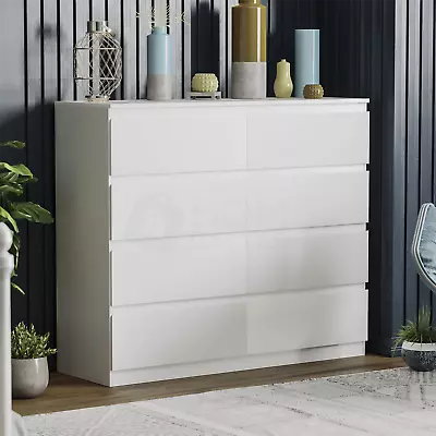 SALE Modern Chest Of Drawers 8 Drawer Cabinet Bedroom Furniture Unit White  • £87.69