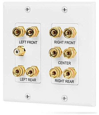 $28.45 • Buy Distribution Home Theater (2-Gang 5.1 Surround Wall Plate - Premium Quality Gold