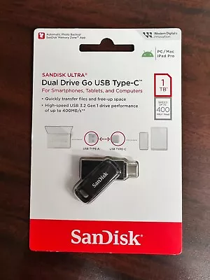 SanDisk Ultra Dual Drive Go 1TB USB A-C Flash Drive Black - SDDDC3-1T00-A46 • $79.99