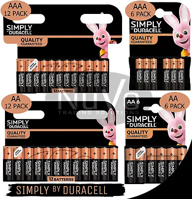 Duracell AA AAA Batteries Simply Alkaline Long Lasting LR03 LR6 Far Expiry • £5.35