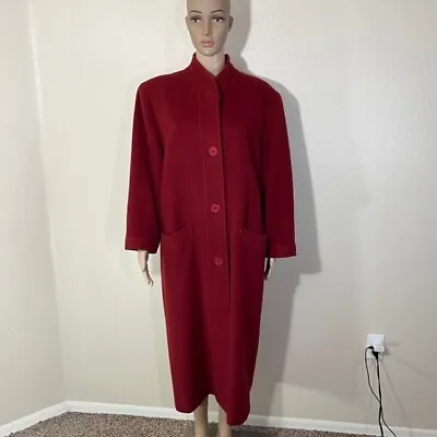 $75 • Buy Missoni Vintage Womens Red Wool Trench Button Coat Size 8