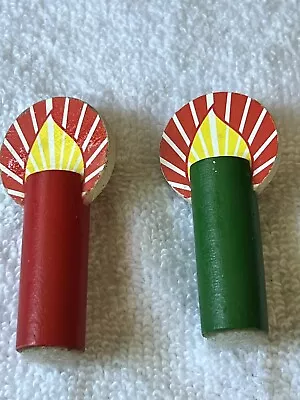 Melissa Doug Birthday Cake Red & Green Hook Loop Candle Lot Of 2 • $9.99