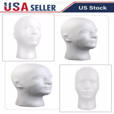 Adult Male Head Model Sturdy Styrofoam-Durable Foam Wig Stand For Shop Display • $9.58