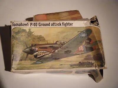 VINTAGE CLASSIC 1969 FROG 1/72sc WW II  AVG & RAF CURTIS P-40 TOMAHAWK Fighter • $5.95
