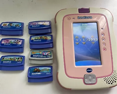 Vtech Innotab 3 Infants Tablet With Games Cartridges (TESTED) • £22.50