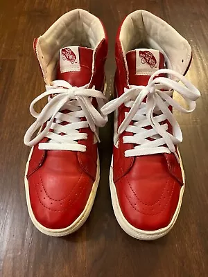 Rare Van's TB4R Red Leather HiTop Sneaker Size 10 Worn Less Than A Handful! • $72