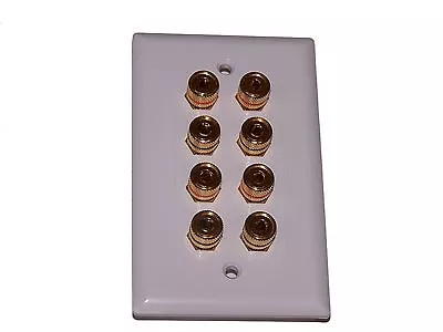 $10 • Buy 4 Speaker Wall Plate Banana Jack Plug 8 Post For Home Theater Installation