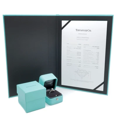 $1134.07 • Buy TIFFANY&Co. Ring Solitaire Pt950 Platinum Diamond 0.23ct US 5.75 Authentic