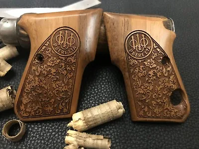 Beretta 950 Jetfire Walnut Wood Grips. Has Safety Cut Fits 950 950B 950BS Floral • $45