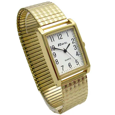 Mens Ravel Super-Clear Square Quartz Watch With Expanding Bracelet 49 R0220.01.1 • £9.99