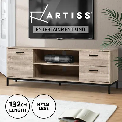 $143.95 • Buy Artiss TV Cabinet Entertainment Unit Stand Industrial Wooden Metal 132cm Oak