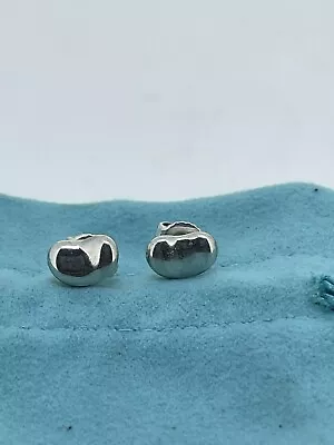 Authentic Tiffany & Co Elsa Peretti Sterling Silver Bean Small Earrings • $199