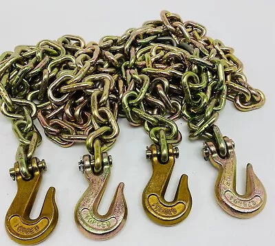 3/8 Inch X 20 Ft Grade 70 Equipment Transport Binder Chain Grab Hooks 6600 WLL • $174.63