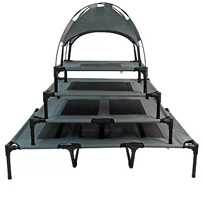 £28.99 • Buy Elevated Dog Bed Pet Mesh Camping Cot Indoor Outdoor Tent With Canopy Cover