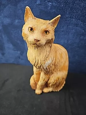 1980 Universal Statuary Cat Figurine Statue Chalkware Orange Tabby Hand Painted  • $30