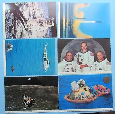 APOLLO 11 Moon Landing POSTCARD SET Of 6 '69 Vtg NASA Armstrong Collins Aldrin A • $13.99