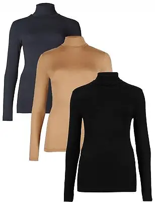 £6.99 • Buy Ex M&S Ladies Heatgen Polo Neck Thermal Long Sleeve Vest Top 