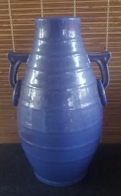 Teco Interest Blue Double Handle Floor Vase Arts Crafts Mission Style • $120