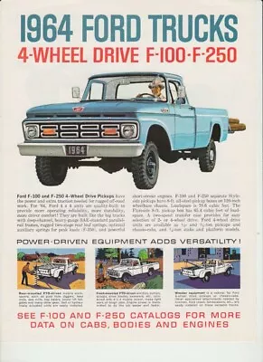 1964 FORD TRUCK F-SERIES F-100 & F-250 4WD PICK-UP US 2p Brochure • $16