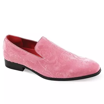 Mens Light Pink Embossed Velvet Formal Dress Loafers Shoes After Midnight 7017 • $84.99