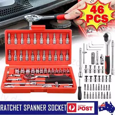 46X Socket Set Wrench 1/4  Drive Metric Flexiable Extension Bar Repair Tool New • $16.99