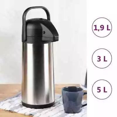 HI Thermos With Pump Insulated Jug Airpot Flask Insulated Airpot Multi Models Vi • £23.99