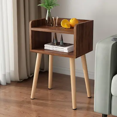 Mid-Century Modern Bedside Table With Solid Wood Legs Adorable And Practical • $42.98
