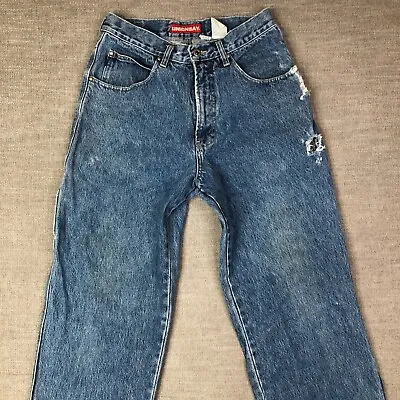 Vintage Union Bay Carpenter Jeans Mens 31x32 Blue Baggy Wide Leg Distress 29x31 • $16.24