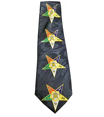 Masonic Tie OES - Order Of The Eastern Star Masonic Black Tie Design Freemasons • $17.99