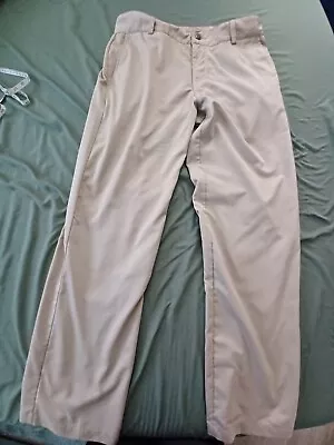 Adidas Golf Pants Adult Size 32x32 CLIMACOOL Beige Khaki Flat Front Polyester • $15.30