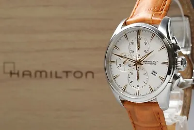 [Exc+5] Hamilton Jazzmaster H325860 Automatic Chronograph White Date Men's Watch • $549.90