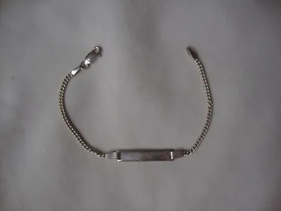 VINTAGE 1980s ITALY CHILD'S IDENTITY BRACELET 6  STERLING SILVER STAMPED 925 • $14.99