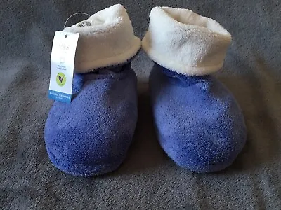 BNWT M&S Boys Blue And White Warm Slipper Boots Size 9 • £8.99