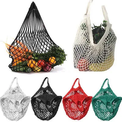 String Grocery Cotton Woven Mesh Net Shopper Reusable Tote Shopping Bags Handbag • $6.81