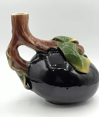 Very Unusual Rare Olive And Branch Tea Pot Leaves Green Brown Black Fill At Top • $24