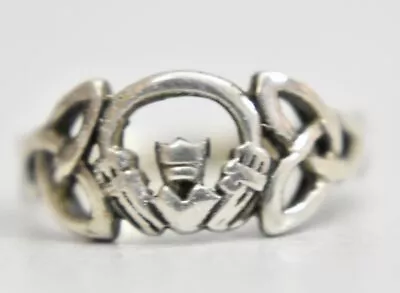 Claddagh Ring Vintage Celtic  St Patrick's Day Sterling Silver Love Band Size 6 • $30