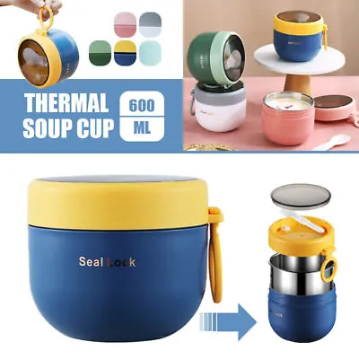 $16.98 • Buy Kids Stainless Steel Lunch Box Thermos Food Flask Insulated Soup Jar Container
