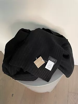 RARE J.Crew Collection 100% Cashmere Rib-trim Scarf In Black • $159.99