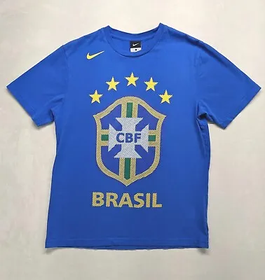 $18.88 • Buy Nike Brazil CBF Soccer T Shirt Men's Large Blue Short Sleeve Logo 2010 Brasil