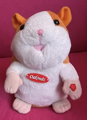 Dragon-i Chatimals Talking Repeating Hamster Brown White Soft Plush Toy 7” Video • £9.99