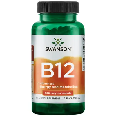 Vitamin B12 (Cyanocobalami) 250cap 500mcg Energy Metabolism Nervous System B-12 • $13.70