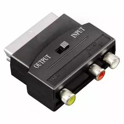 3 Rca And S-vhs Composite Video To Scart Adapter Input Output Switch Selector • £3.95