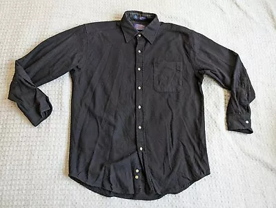 Pendleton Wool Shirt Men Medium Black Button Up Long Sleeve Flannel • $29.74